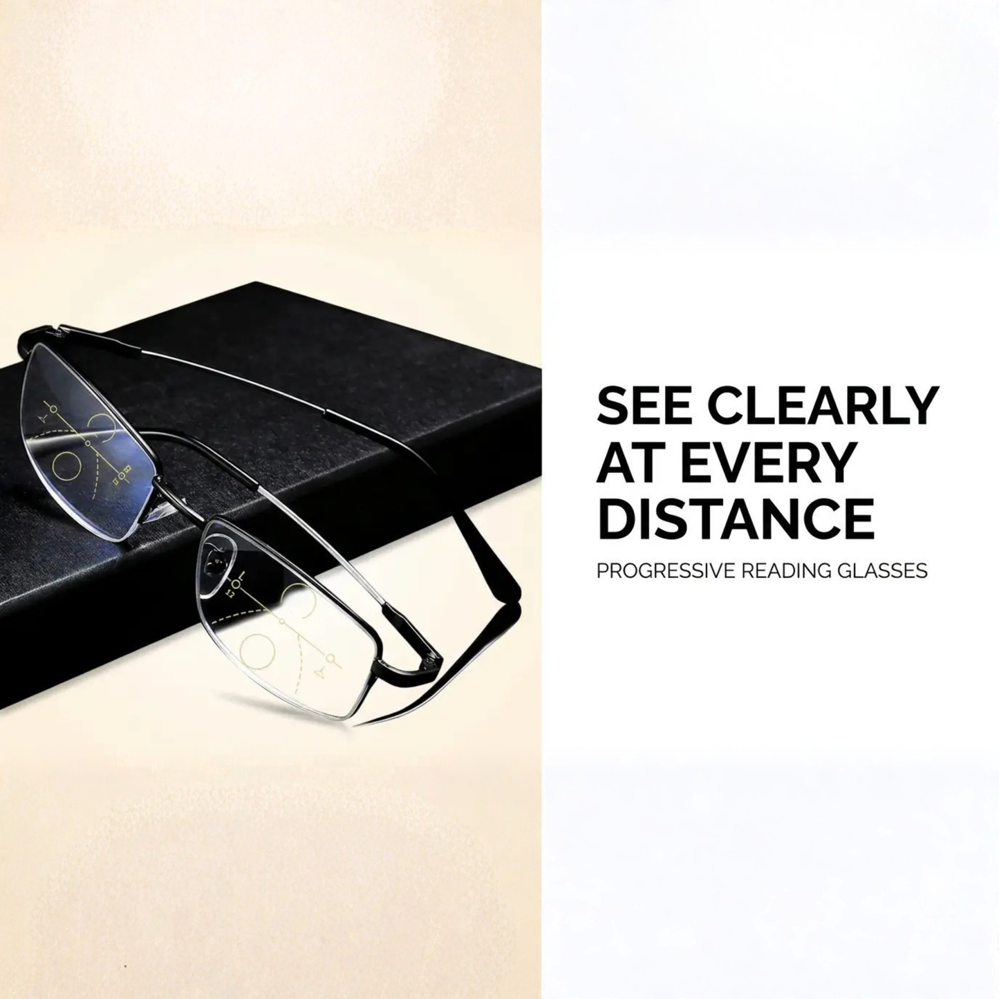 Progressive Multifocal Reading Glasses with Blue Light Filtering and Anti Glare Coating