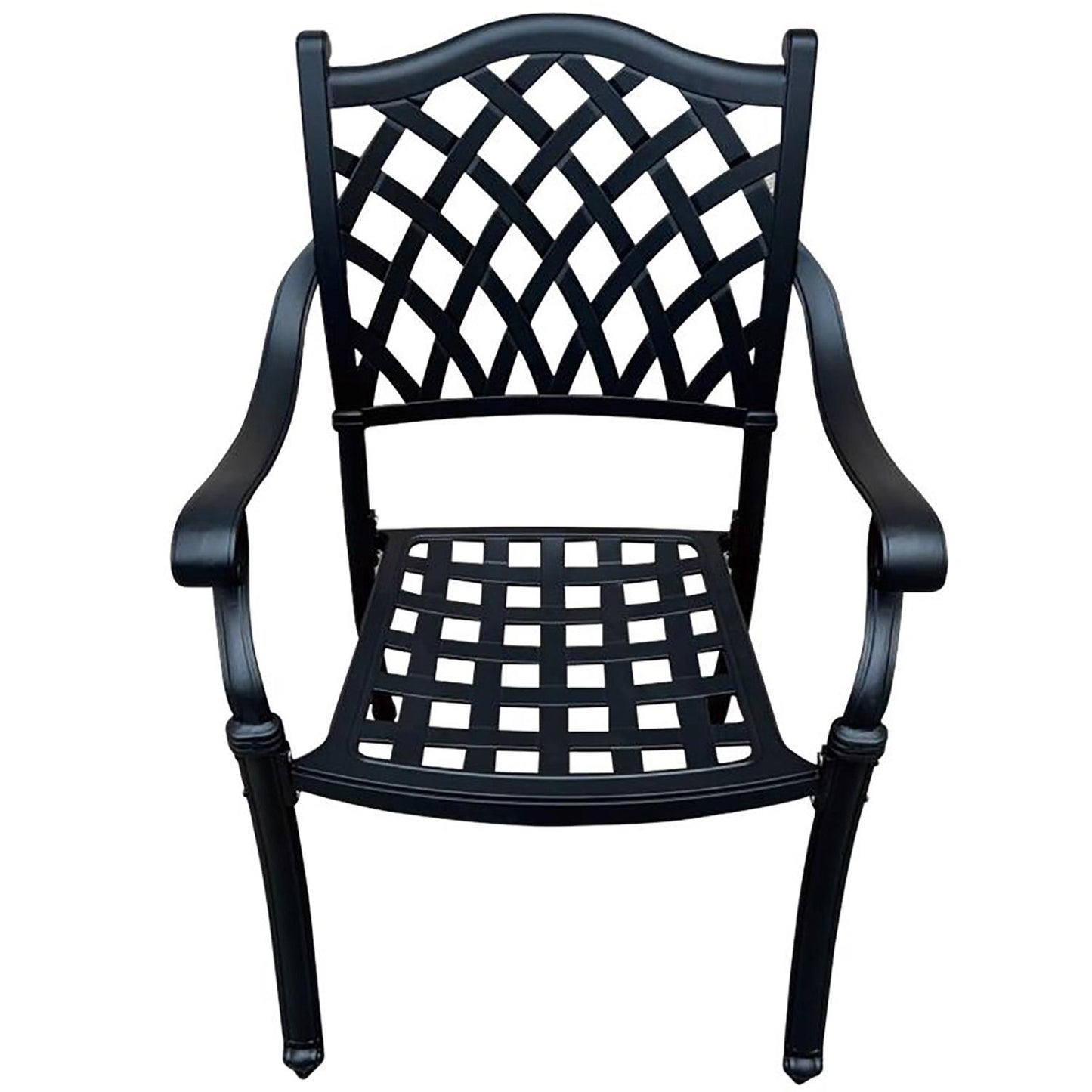 Elana 3-Piece Patio Dining Set for 2, Cast Aluminium Table and 2 Chairs - Black