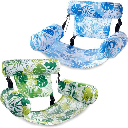 Mesh Seat Pool Float with Adjustable Depth and Three Air Tubes, Set of 2