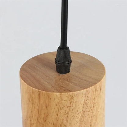 Metal and Wood Pendant Light, Modern Industrial Design