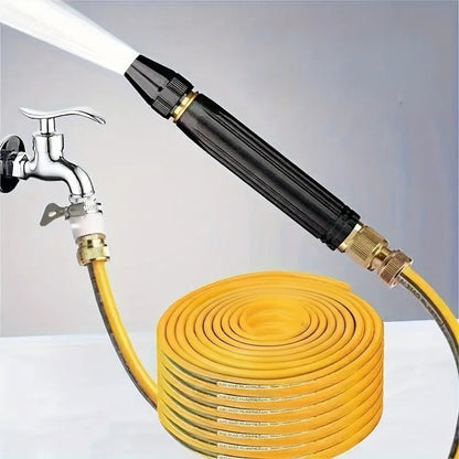 Adjustable Garden Hose Nozzle with Multiple Spray Patterns and Trigger Lock