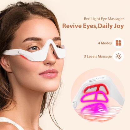 Wearable Eye Massager with Red Light and Four Massage Modes