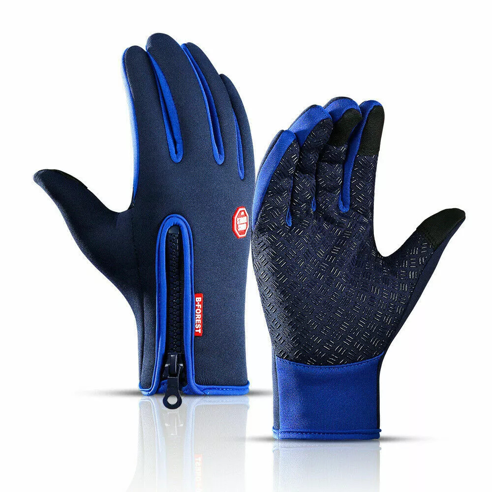 Conductive Touchscreen Gloves with Silicone Grip and Thermal Insulation for Winter Cycling