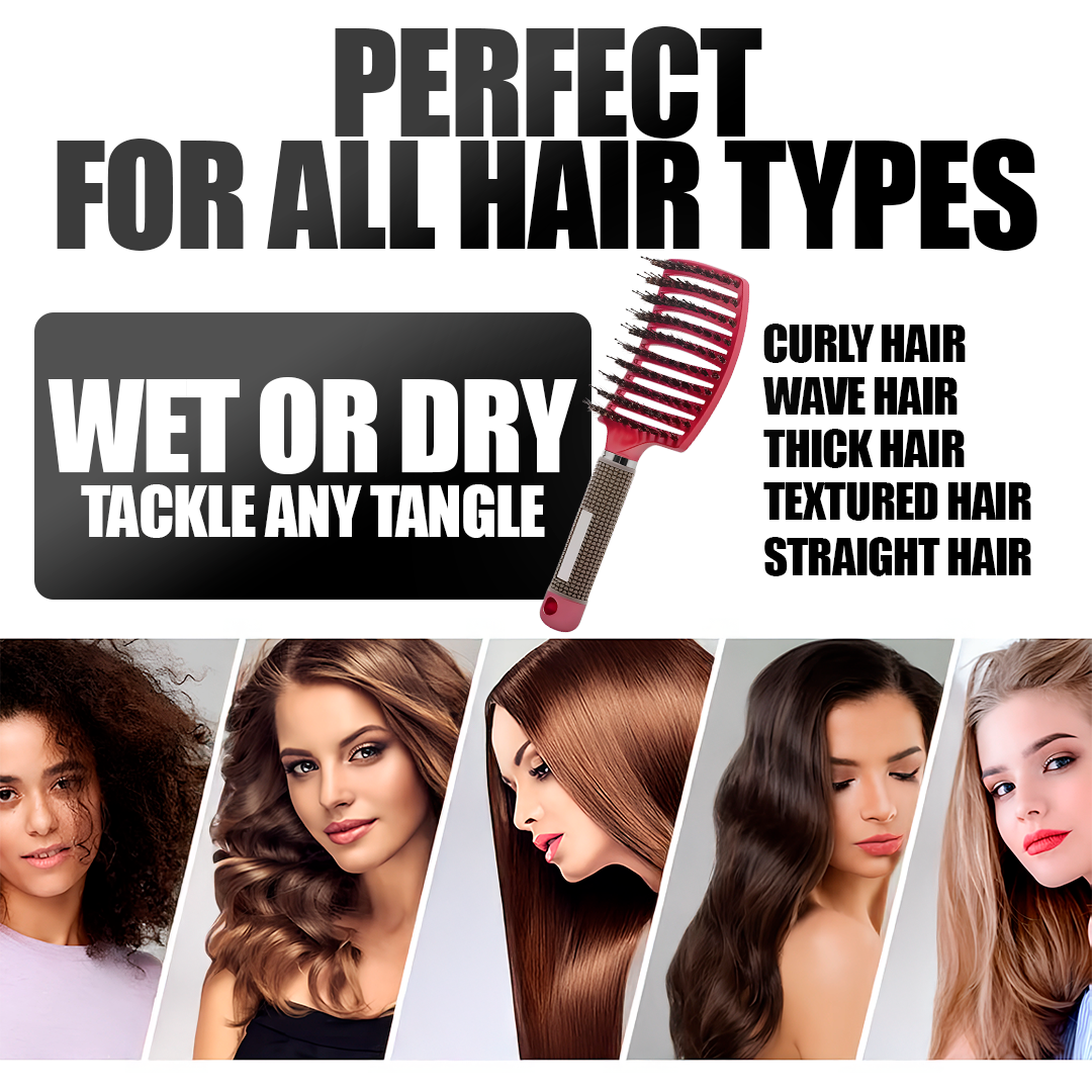 Flexible Bristle Detangler Brush for Wet and Dry Hair, All Textures