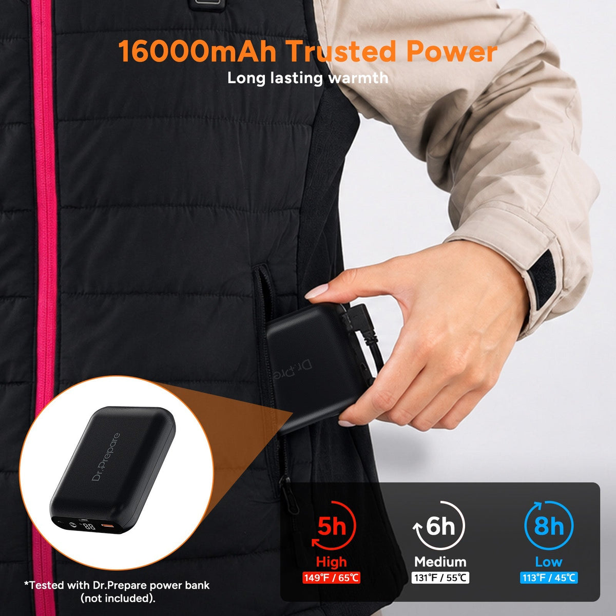 Women's Core Heated Vest with Six Heat Zones and Three Temperature Levels