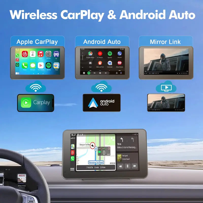 2026 Upgraded Wireless CarPlay Screen for Andriod & Iphone : The Ultimate Portable Car Play Adapter for Seamless In-Car Entertainment Car Media Player Car Monitor allveramart