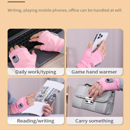 Heated Fingerless Gloves with Type C Charging and Three Temperature Settings in Black or Pink