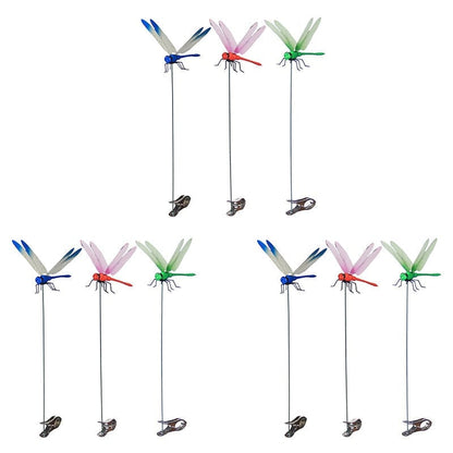 Realistic Dragonfly Clip with Metal Clasp and Wing Shimmer for Mosquito Deterrent