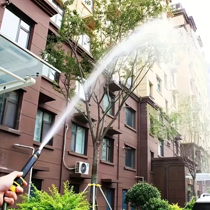 Adjustable Garden Hose Nozzle with Multiple Spray Patterns and Trigger Lock