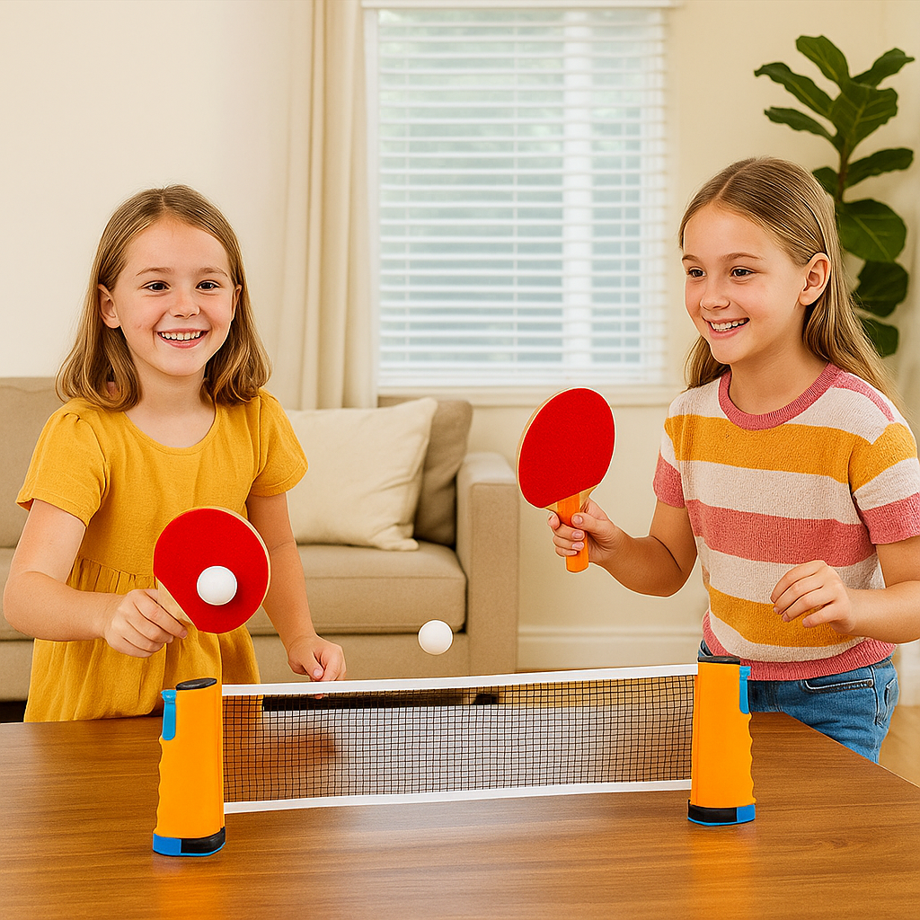 Adjustable Retractable Table Tennis Net That Clips onto Round, Square or Small Tables