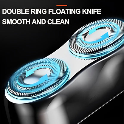 Rotary Electric Shaver with Dual Floating Heads for Wet and Dry Use
