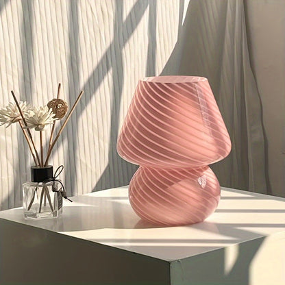 Hand Blown Glass Mushroom Table Lamp with Stepless Dimming Control