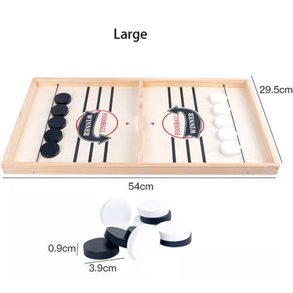 Wooden Puck Game with Center Gate and Fast-Paced Action for Kids