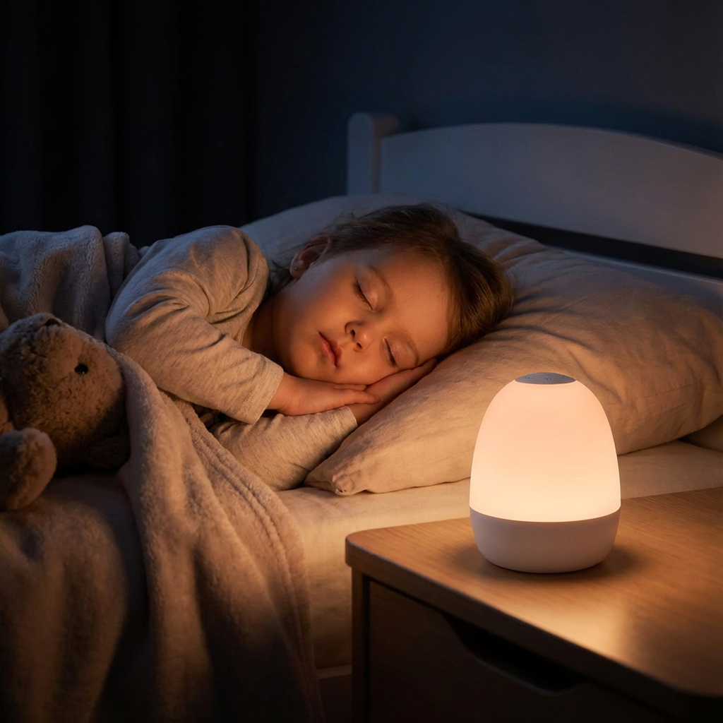 Egg Shaped Silicone Night Light with Touch Control and Color Changing Glow