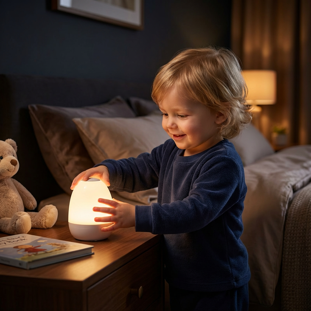 Egg Shaped Silicone Night Light with Touch Control and Color Changing Glow