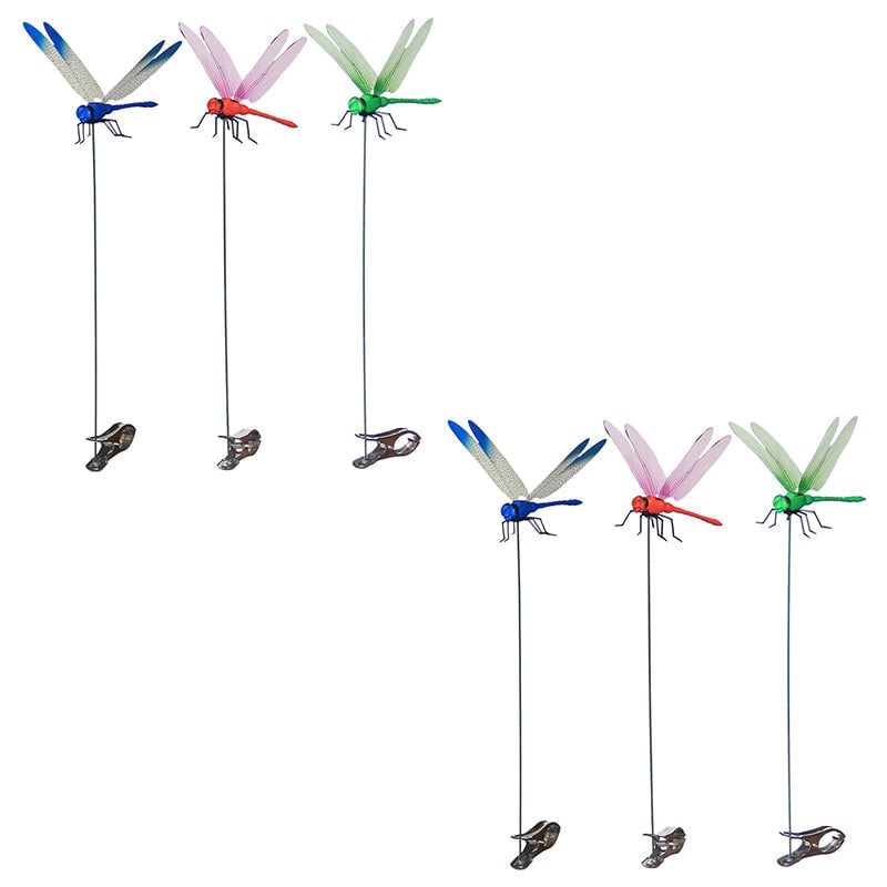 Realistic Dragonfly Clip with Metal Clasp and Wing Shimmer for Mosquito Deterrent