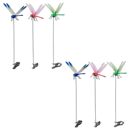Realistic Dragonfly Clip with Metal Clasp and Wing Shimmer for Mosquito Deterrent