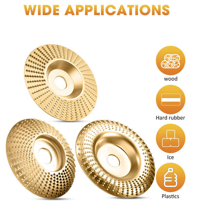Tungsten Carbide Grinding Disc Set with Flat, Beveled and Arc Discs for Angle Grinder