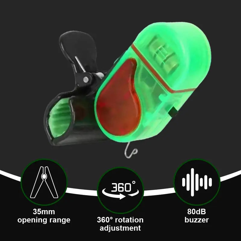 Clip On Fishing Bite Alarm with 80 Decibel Sound and LED Light