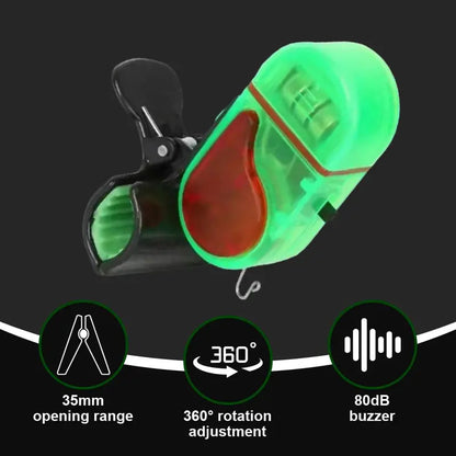 Clip On Fishing Bite Alarm with 80 Decibel Sound and LED Light
