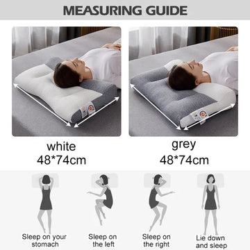 Ergonomic Neck Pillow for Side and Back Sleepers with Ear Space and Knit Cover