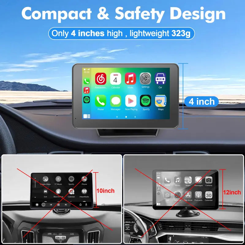 2026 Upgraded Wireless CarPlay Screen for Andriod & Iphone : The Ultimate Portable Car Play Adapter for Seamless In-Car Entertainment Car Media Player Car Monitor allveramart