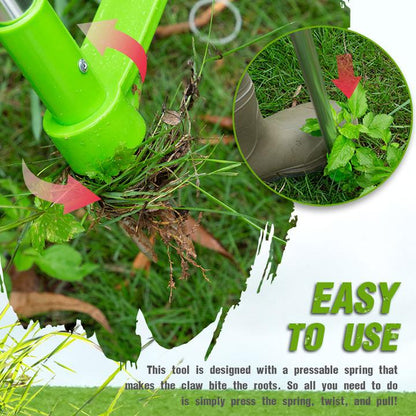 Standing Weed Puller with Triple Steel Claws and Foot Pedal
