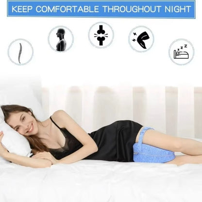 Knee Pillow with Memory Foam and Elastic Strap, Hollow Center Ventilation