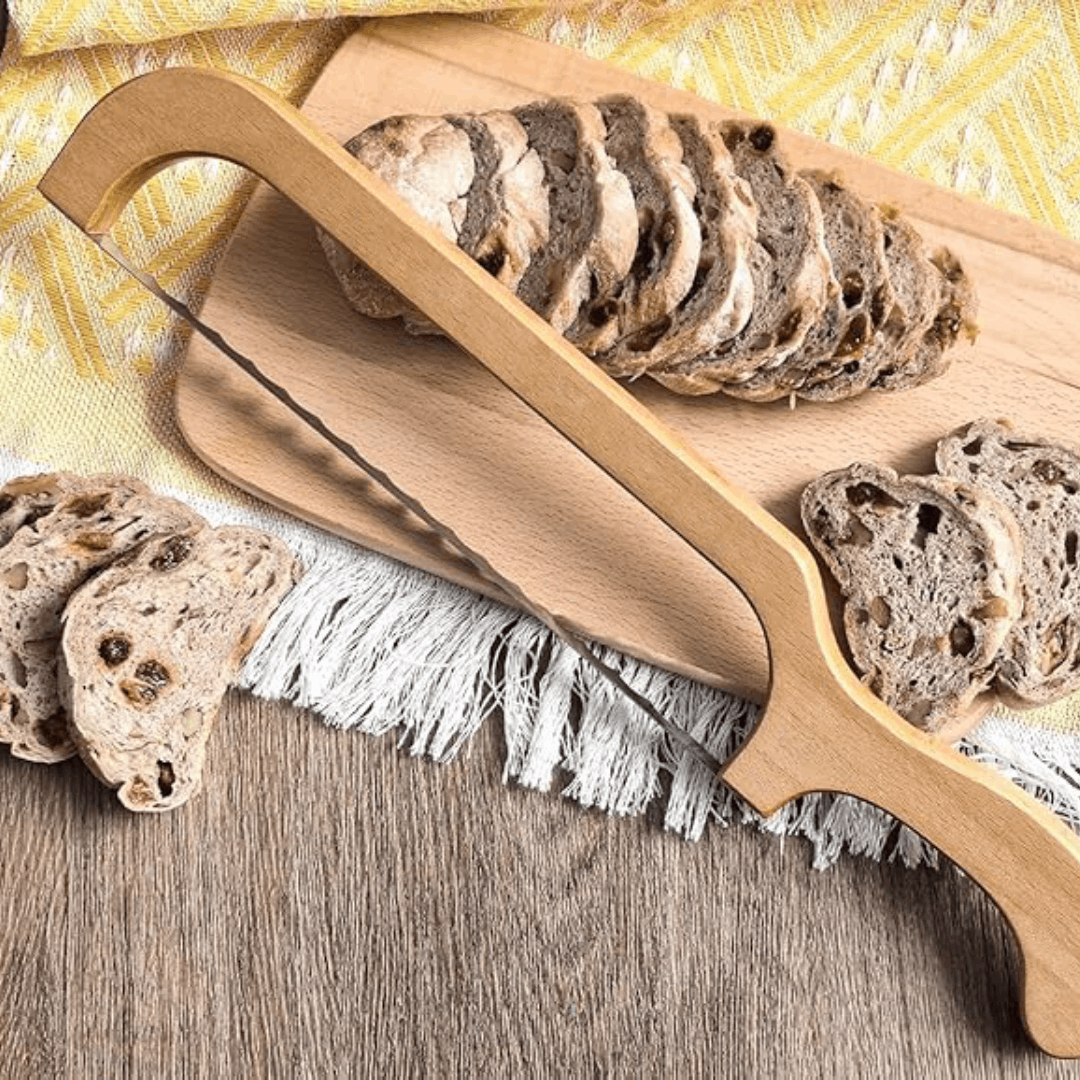 Serrated Bread Knife 10 Inch with Textured Grip and Ambidextrous Design