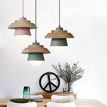 Nordic Wooden Pendant Light, Modern Hanging Lamp for Indoor Spaces