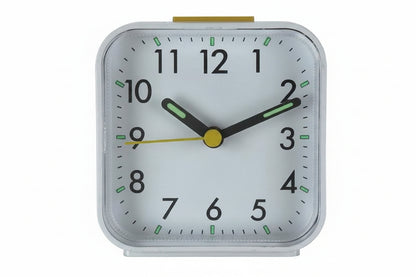 Silent Alarm Clock with Night Light and Snooze Function, Analog Display