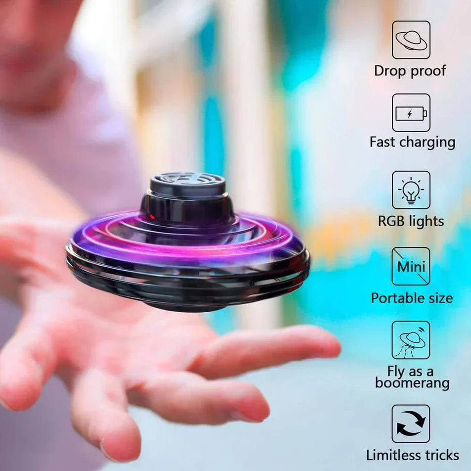 Hovering Gyroscope Spinner with LED Light Display and Hand Gesture Control