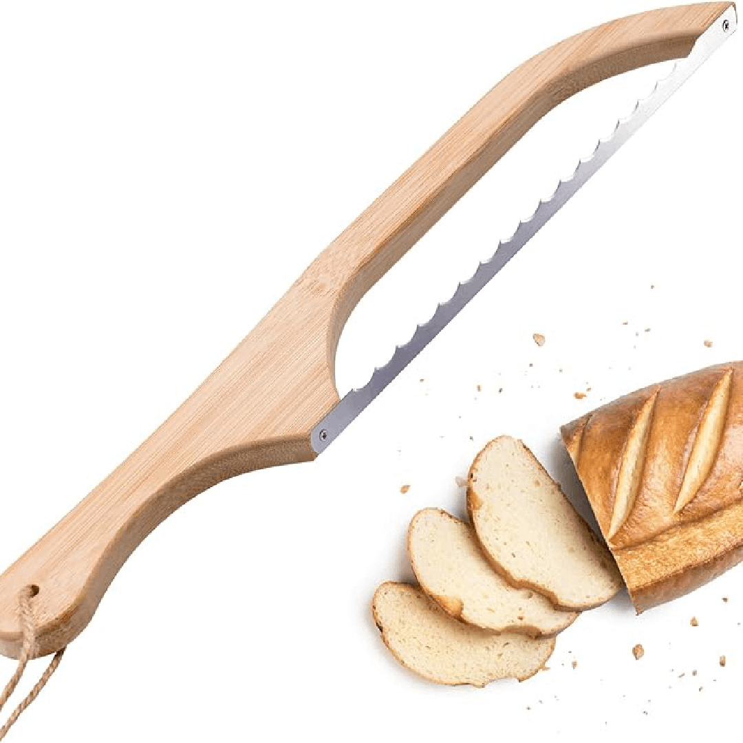 Serrated Bread Knife 10 Inch with Textured Grip and Ambidextrous Design