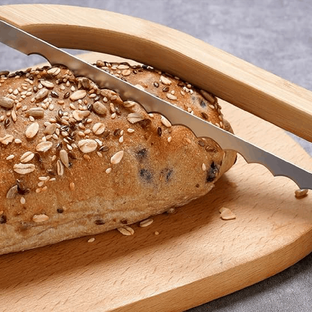 Serrated Bread Knife 10 Inch with Textured Grip and Ambidextrous Design