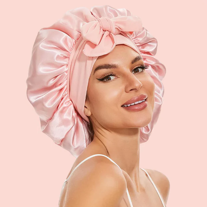Silky Double Layer Sleep Bonnet with Adjustable Strap
