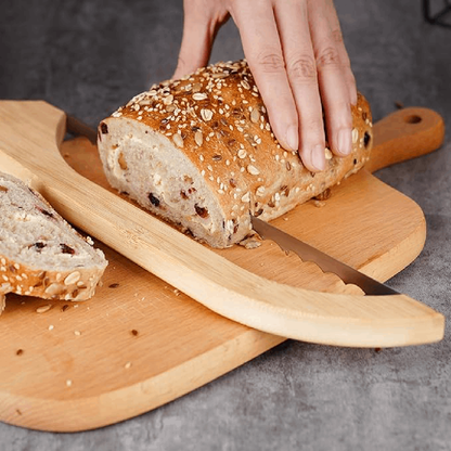 Serrated Bread Knife 10 Inch with Textured Grip and Ambidextrous Design