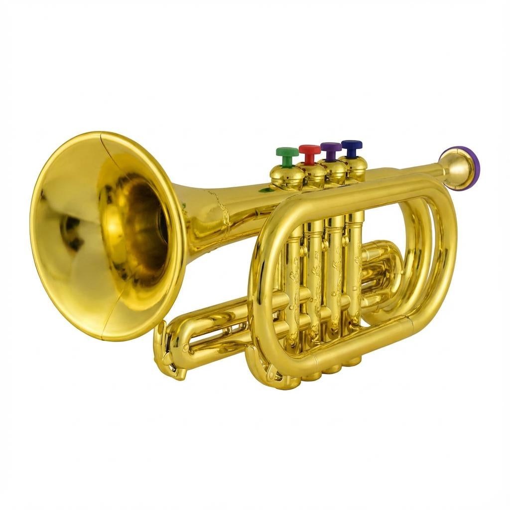 Kids Toy Trumpet with Four Colored Keys and Durable ABS Body