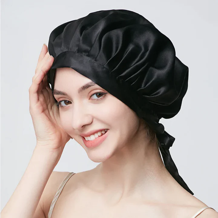 Silky Double Layer Sleep Bonnet with Adjustable Strap