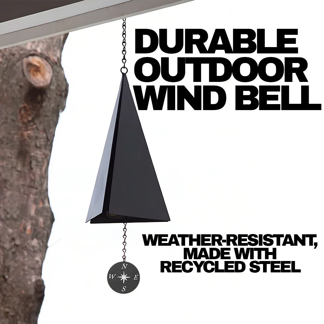 Nautical Compass Wind Bell with Triangle Design and Three Tones for Patio and Garden