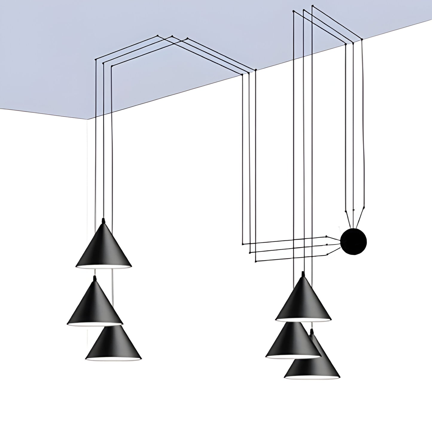 Modern Black Pendant Lamp, Minimalist Metal Hanging Light