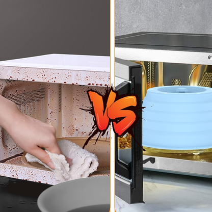 Collapsible Microwave Cover with Magnetic Ceiling Attachment and Steam Vents