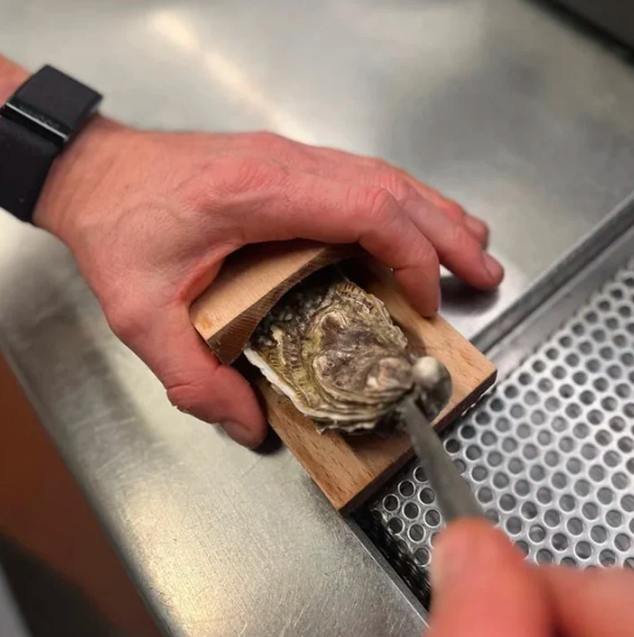 Wood Oyster Shucking Clamp for Quick and Secure Oyster Opening
