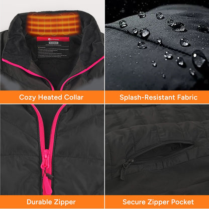 Women's Core Heated Vest with Six Heat Zones and Three Temperature Levels