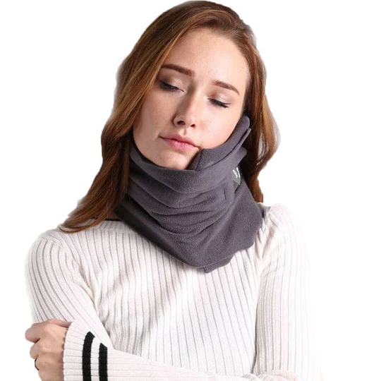 Microbead Travel Pillow in Polyester and Cotton with a Built In Smartphone Cradle in Five Colors