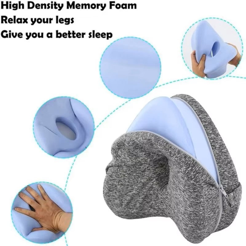 Knee Pillow with Memory Foam and Elastic Strap, Hollow Center Ventilation