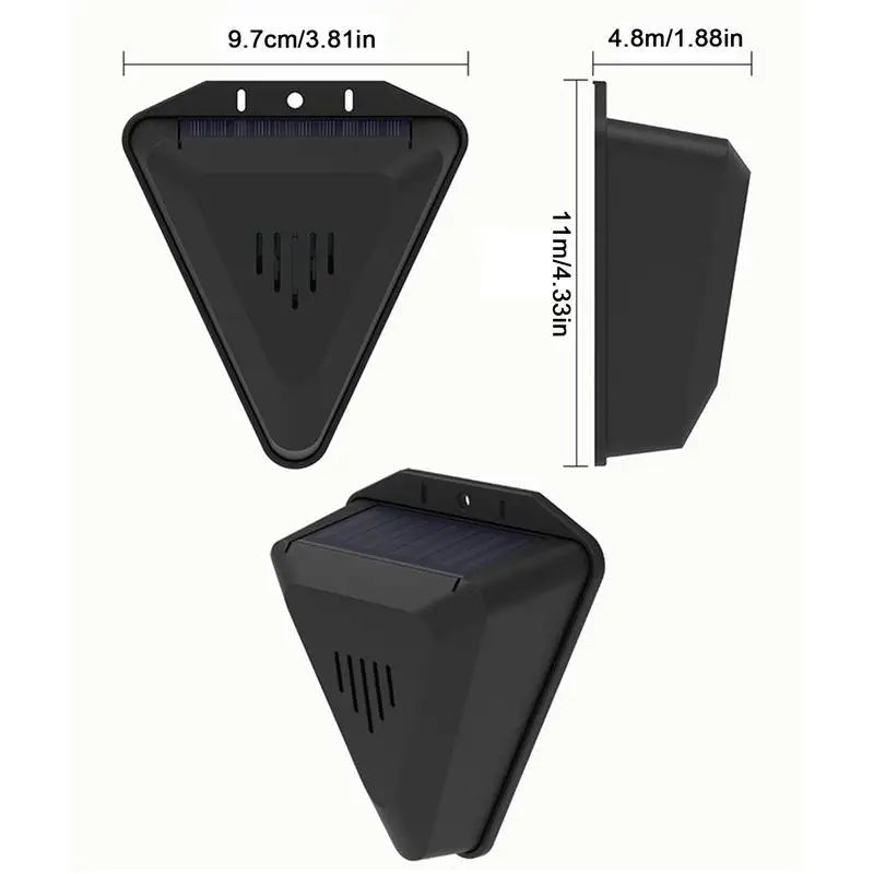 Solar Powered Outdoor Bird Repeller with 13 Rotating Predator Sounds and an IP55 Rated Body