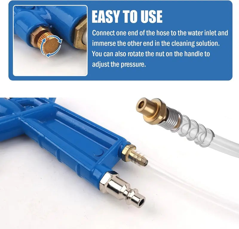 Pneumatic Air Blow Gun with Adjustable Nozzle and 47 Inch Hose for Engine Bays
