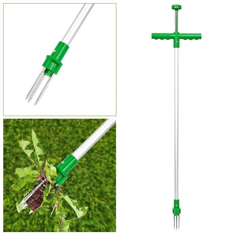 Standing Weed Puller with Triple Steel Claws and Foot Pedal