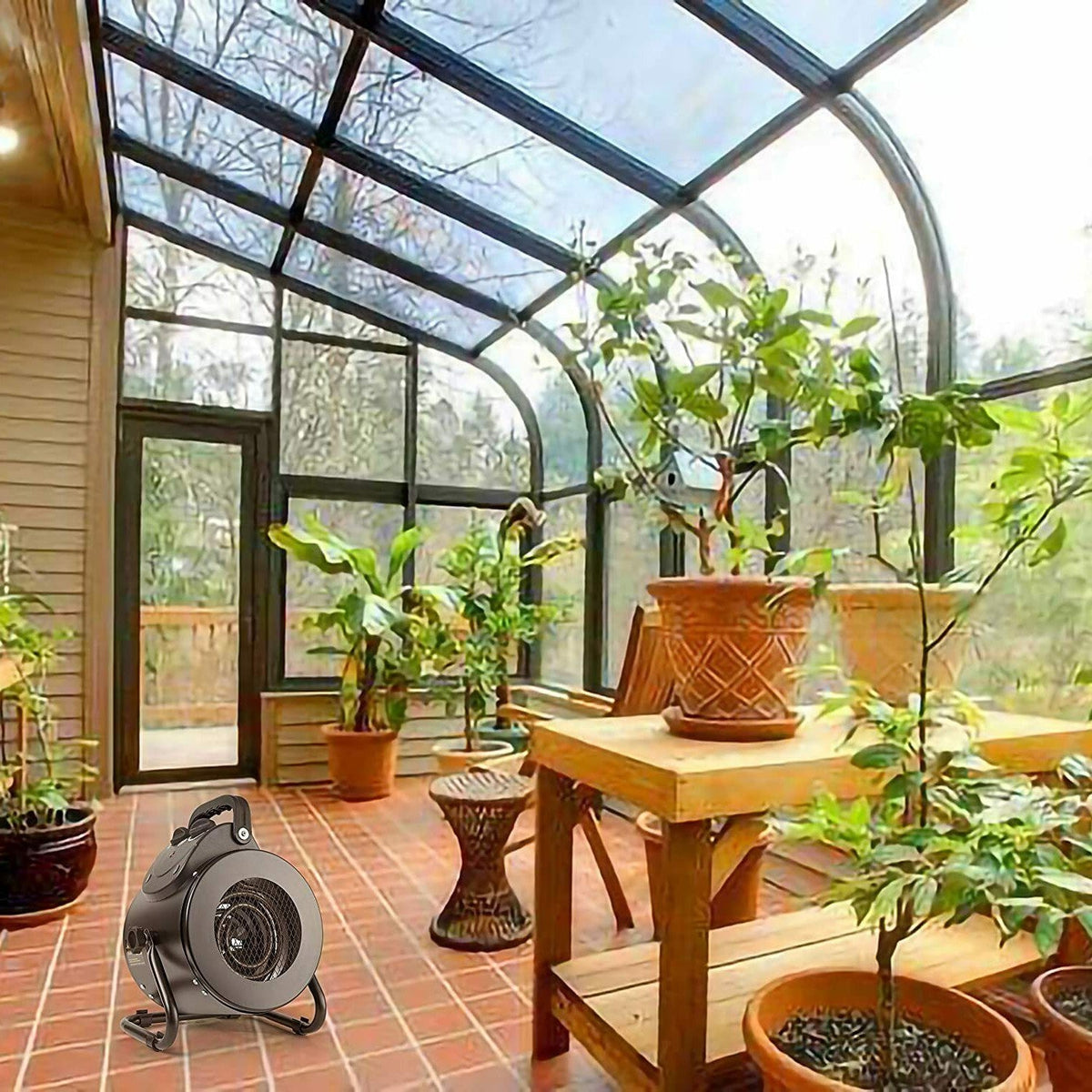 Electric Greenhouse Heater with Forced Air Fan and Analog Temperature Control