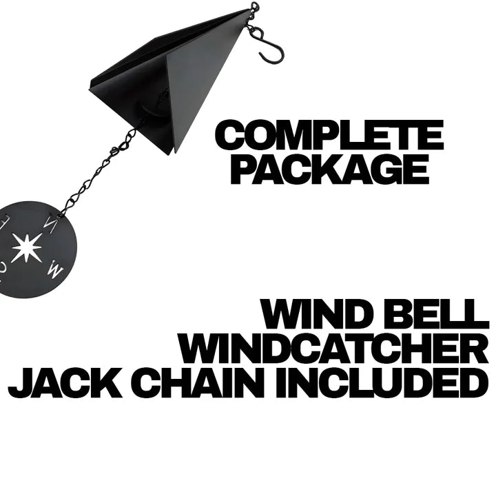 Nautical Compass Wind Bell with Triangle Design and Three Tones for Patio and Garden
